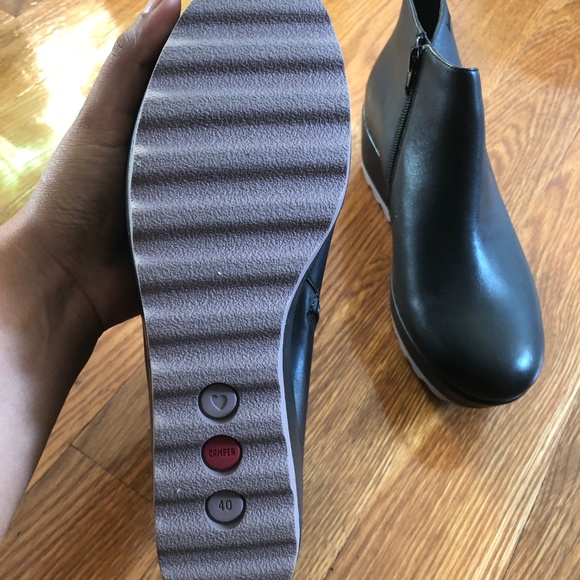 Camper "Laika" Supersoft Black Leather Ankle Boots - Picture 8 of 8